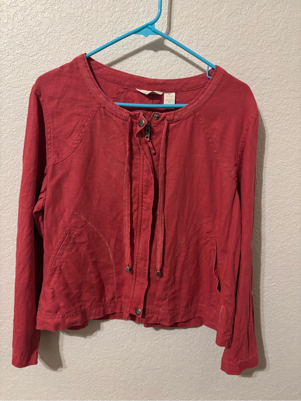 J.Jill Red Linen Cropped